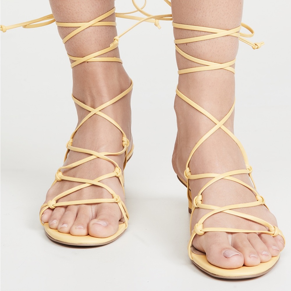 Villa Rouge Cashmere yellow wrap sandal 6.5
